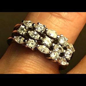 Sterling Silver CZ Stacking Ring Set